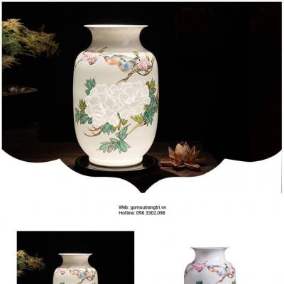 BÌNH VẼ TAY HỌA TIẾT CHIM - HOA
